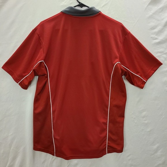 Nike Dri-Fit UV Mens Red Short Sleeve Collared Polyester Golf Polo Shirt Sz L - Picture 7 of 11